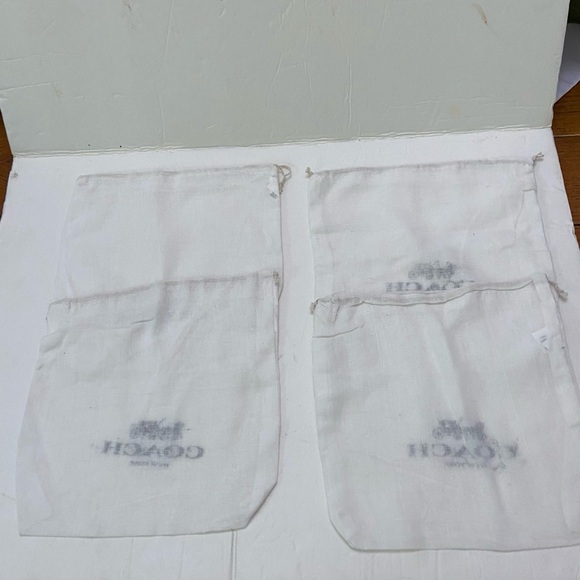 Lot of 4 Coach White Wallet Dust Bag 8in x 8in - Picture 2 of 5